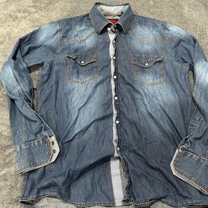 Men's Denim Button-Up Jacket